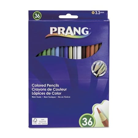 Dixon Ticonderoga COLORED WOODCASE PENCILS, 3.3 MM, 36 ASSORTED COLORS/SET 22360